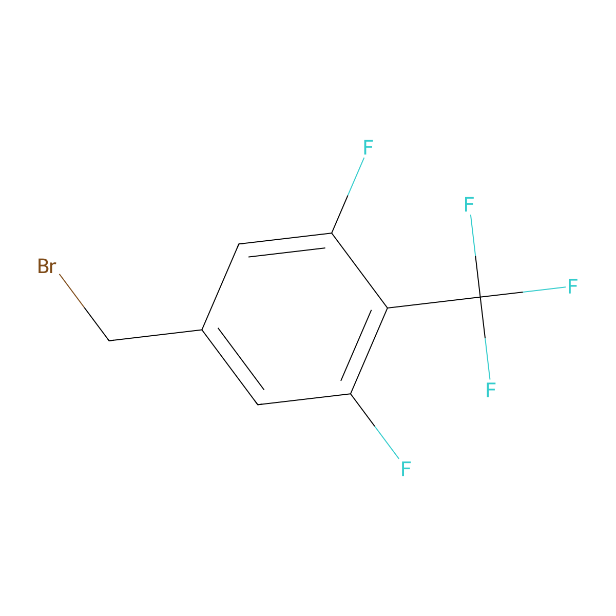 3,5-Difluoro-4-(trifluoromethyl)benzyl bromide molecular structure, CAS 1824694-60-1