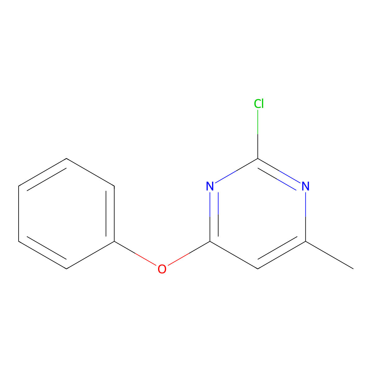 2-Chloro-4-methyl-6-phenoxypyrimidine molecular structure, CAS 18247-32-0