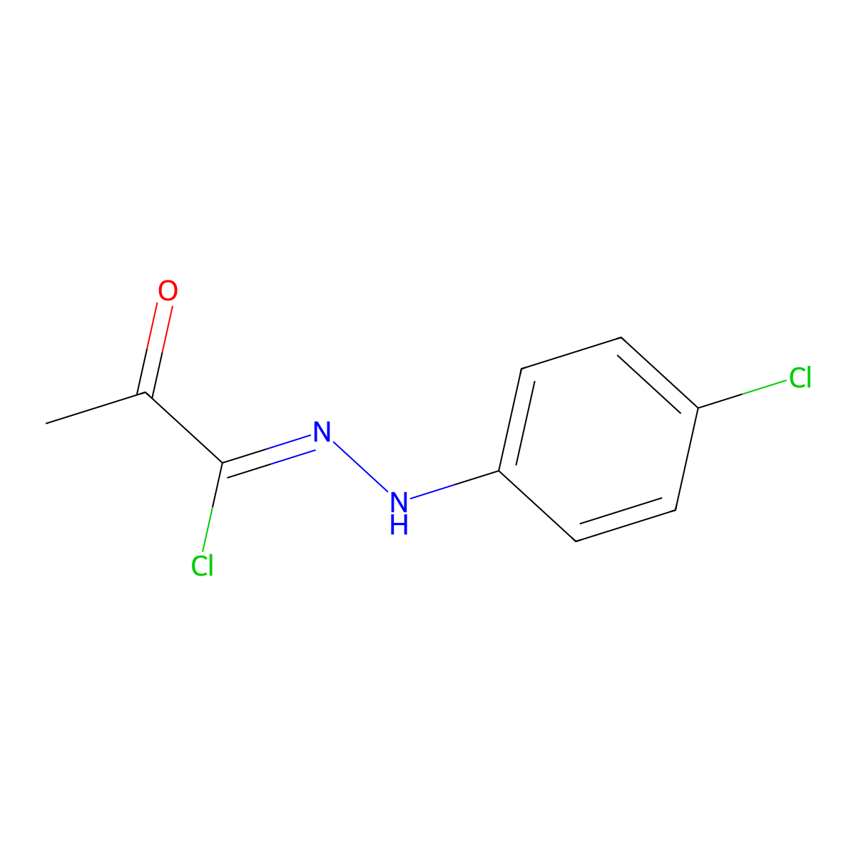 Propanehydrazonoyl chloride, N-(4-chlorophenyl)-2-oxo- molecular structure, CAS 18247-78-4