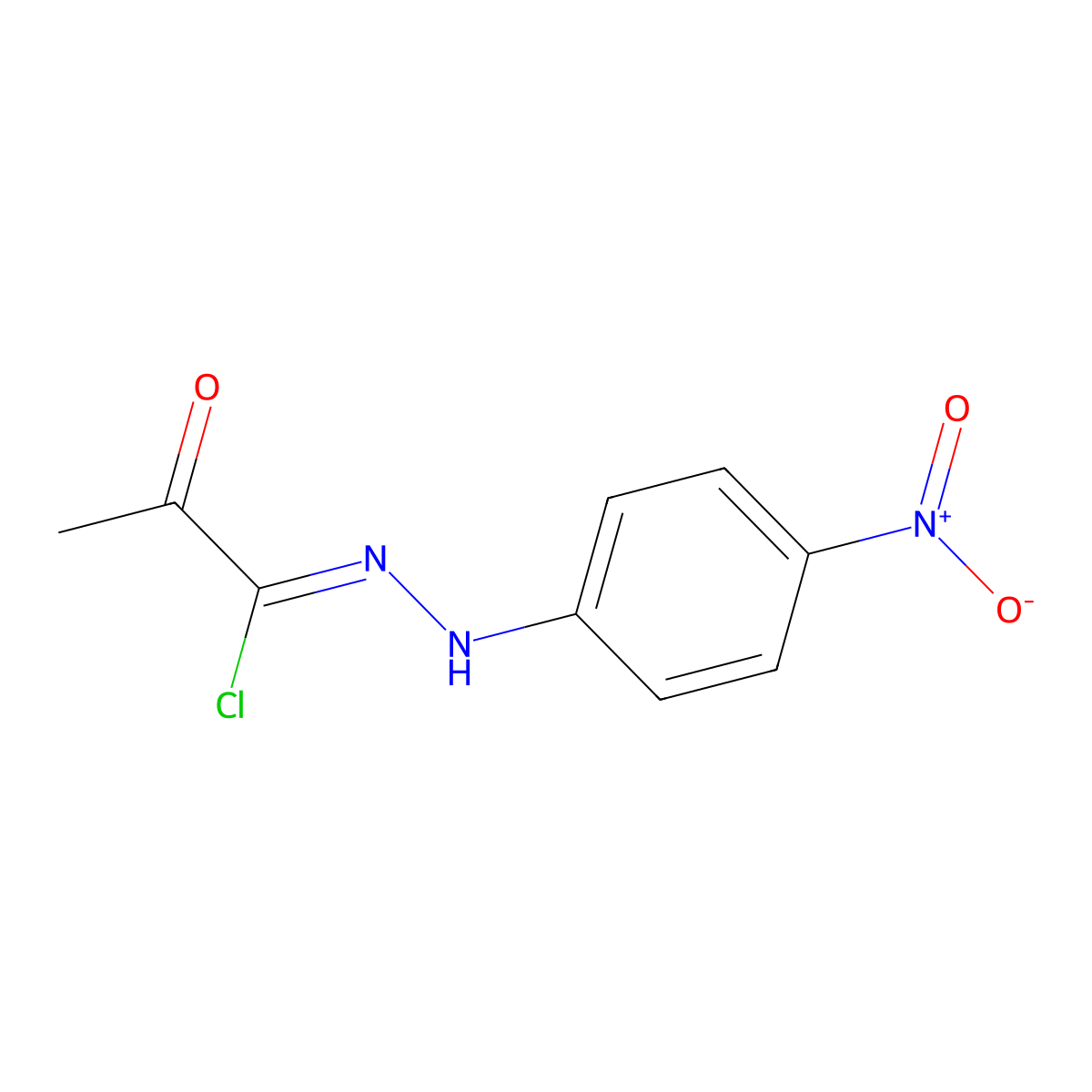 Propanehydrazonoyl chloride, N-(4-nitrophenyl)-2-oxo- molecular structure, CAS 18247-80-8