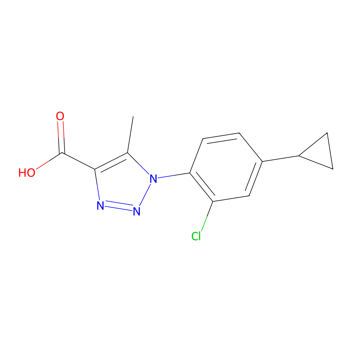 1-(2-chloro-4-cyclopropylphenyl)-5-methyl-1H-1,2,3-triazole-4-carboxylic acid molecular structure, CAS 1824708-16-8