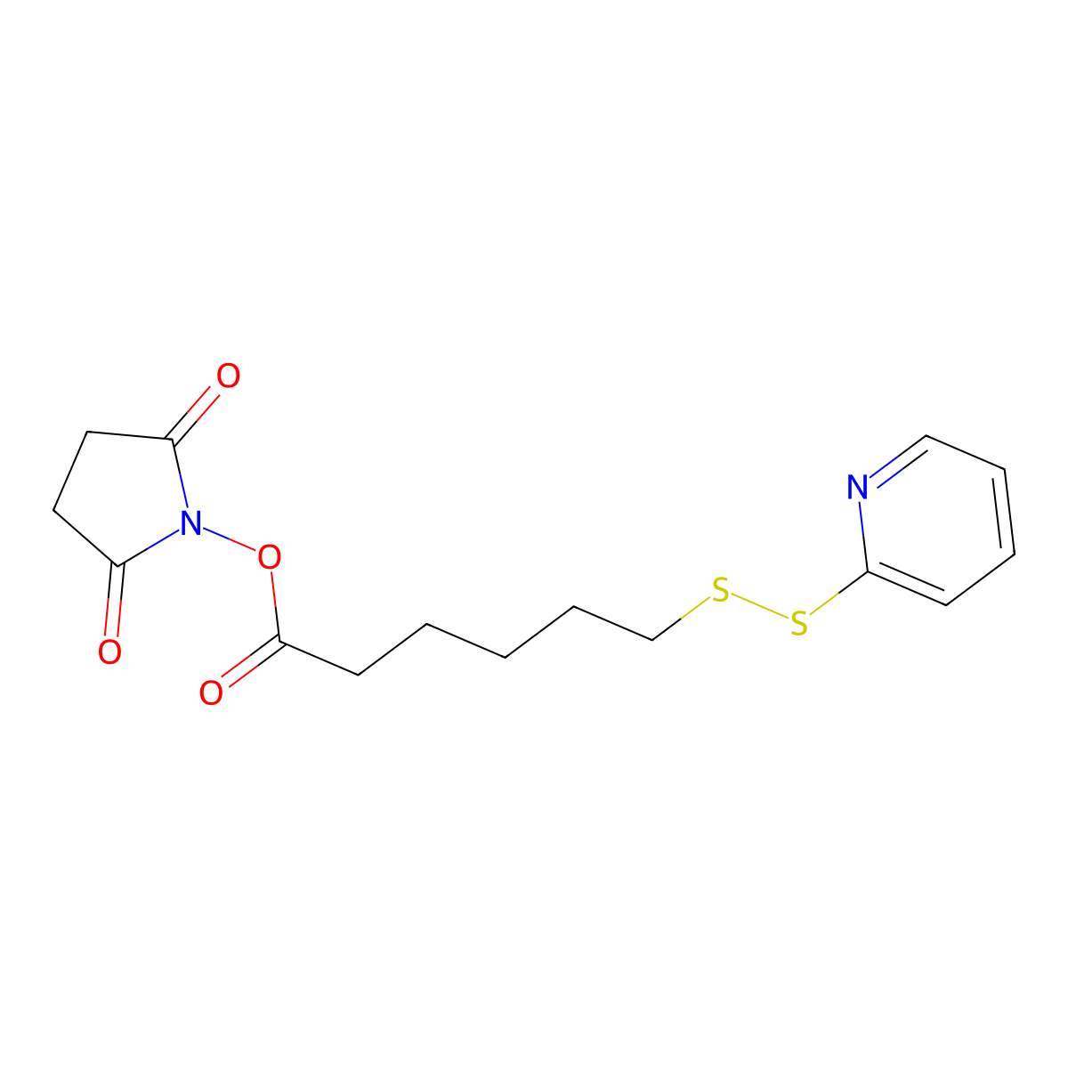 N-Succinimidyl-6-(2-Pyridyldithio)capronate molecular structure, CAS 1824718-79-7
