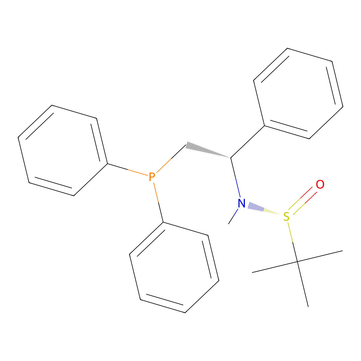 (R)-N-((S)-2-(Diphenylphosphino)-1-phenylethyl)-N,2-dimethylpropane-2-sulfinamide molecular structure, CAS 1824731-37-4