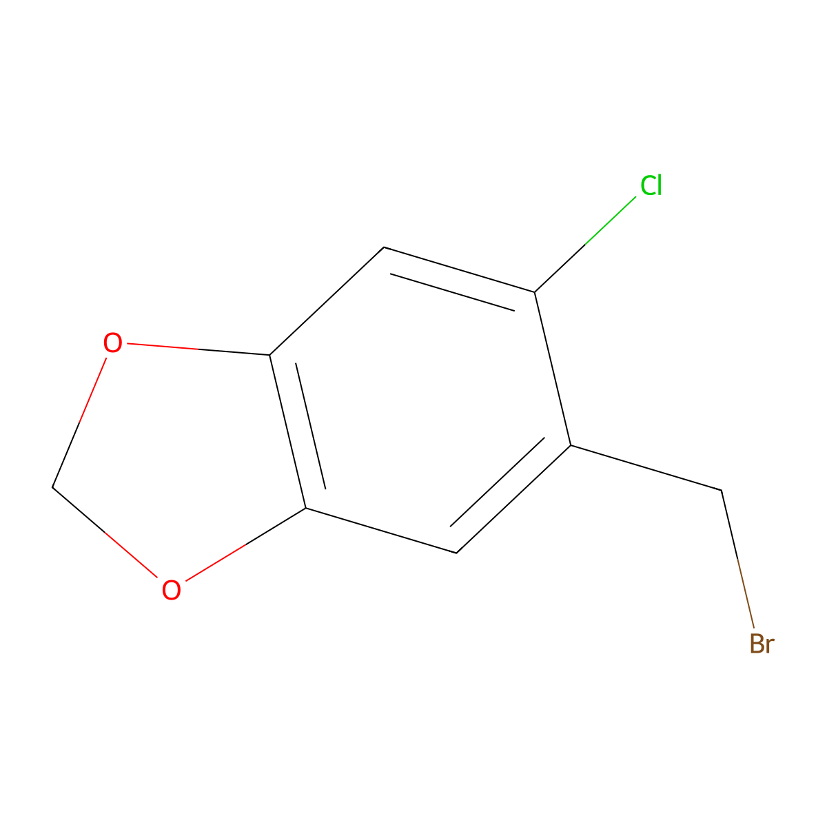 5-(Bromomethyl)-6-chloro-2H-1,3-benzodioxole molecular structure, CAS 182479-74-9