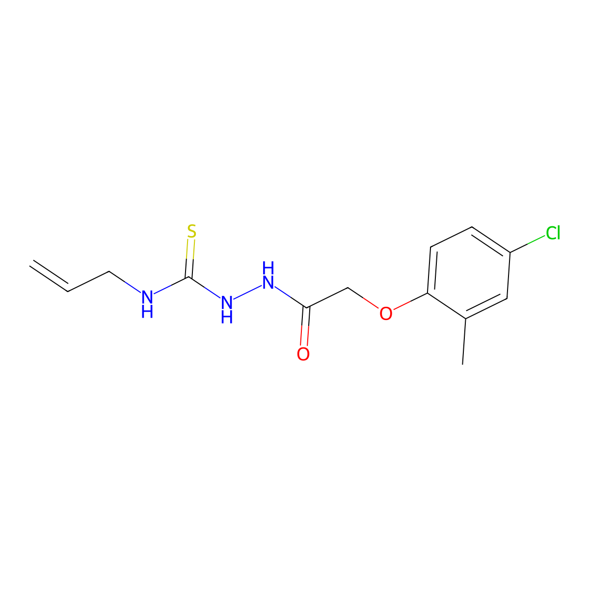 2-(4-Chloro-2-methylphenoxy)acetic acid 2-[(2-propen-1-ylamino)thioxomethyl]hydrazide molecular structure, CAS 18248-43-6