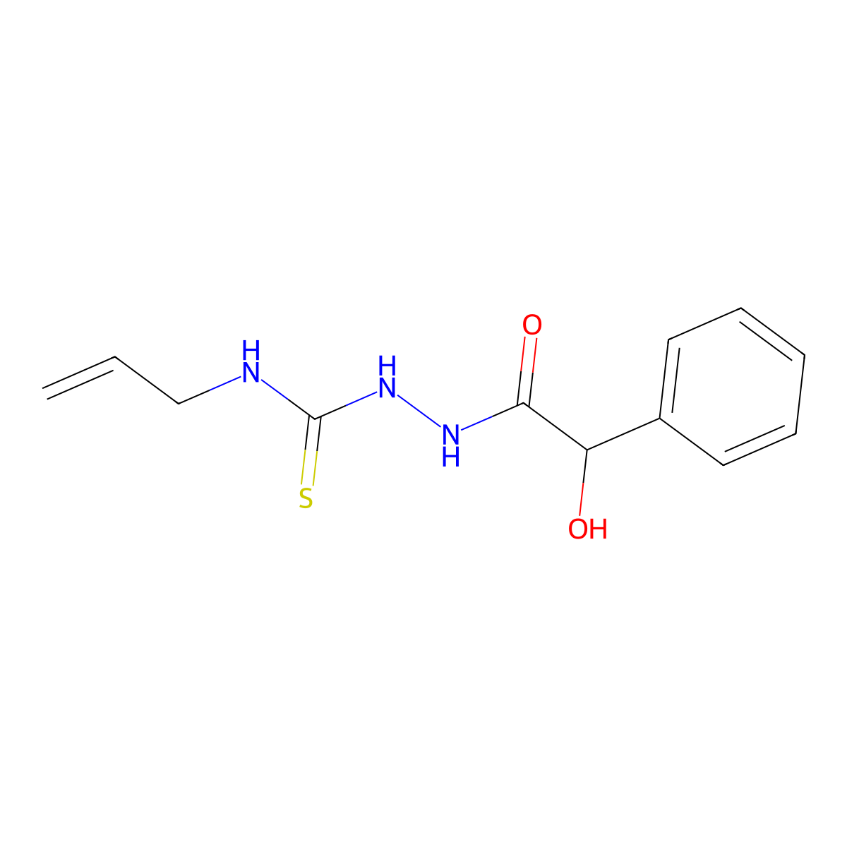 N-allyl-2-[hydroxy(phenyl)acetyl]hydrazinecarbothioamide molecular structure, CAS 18248-46-9