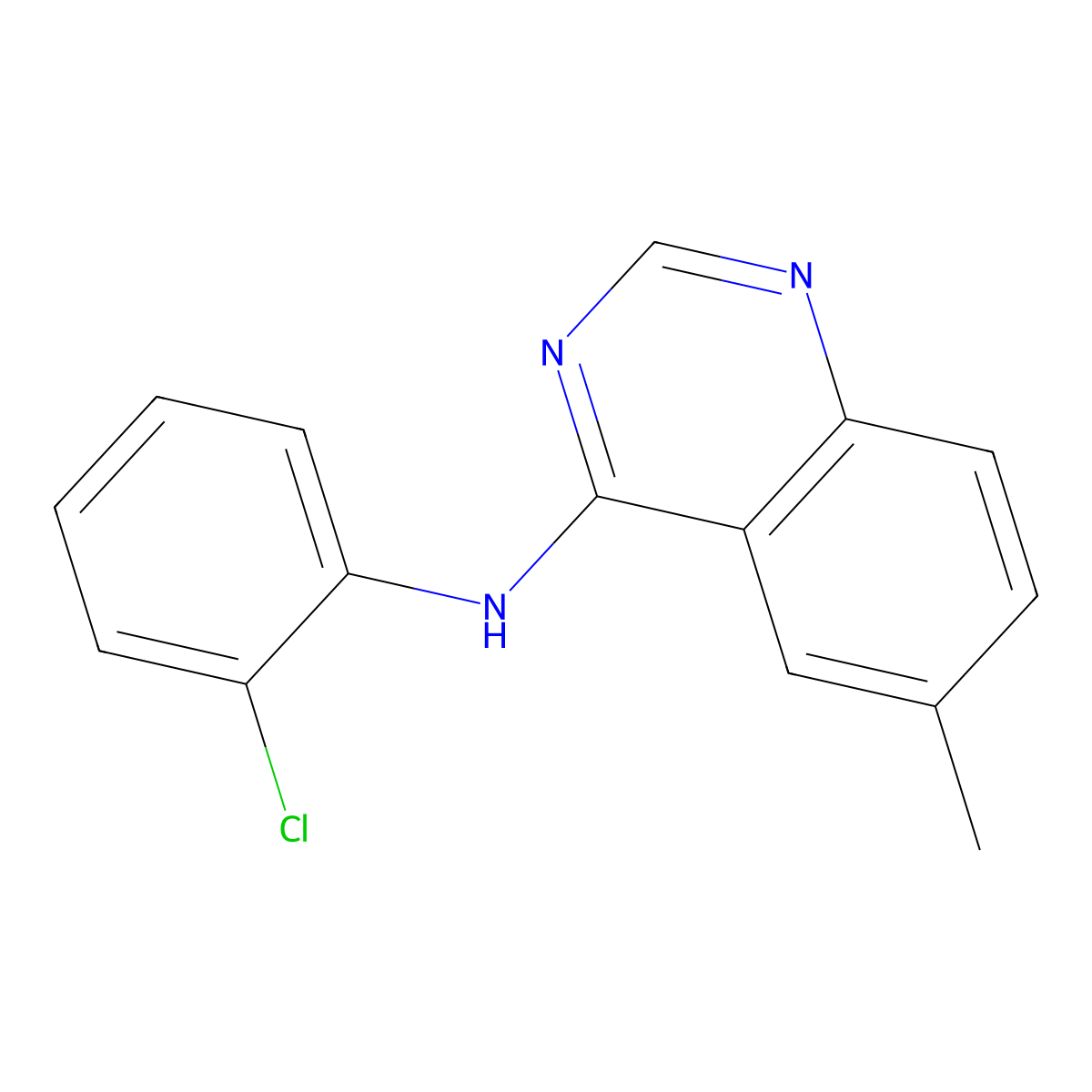 N-(2-chlorophenyl)-6-methylquinazolin-4-amine molecular structure, CAS 182480-67-7