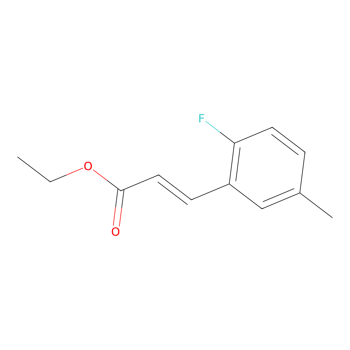 Ethyl (2E)-3-(2-fluoro-5-methylphenyl)prop-2-enoate molecular structure, CAS 1824820-05-4