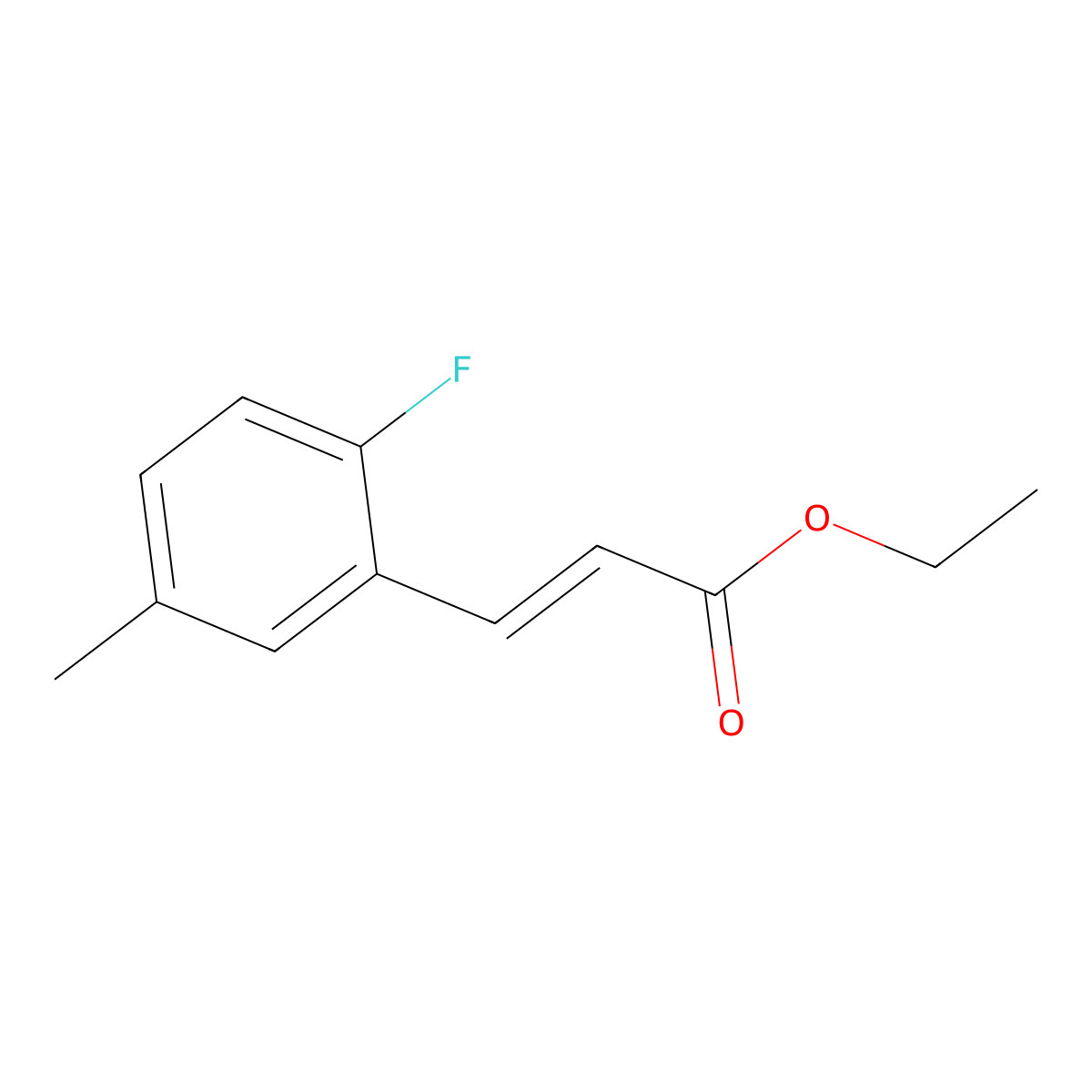 Ethyl (2E)-3-(2-fluoro-5-methylphenyl)prop-2-enoate molecular structure, CAS 1824820-05-4