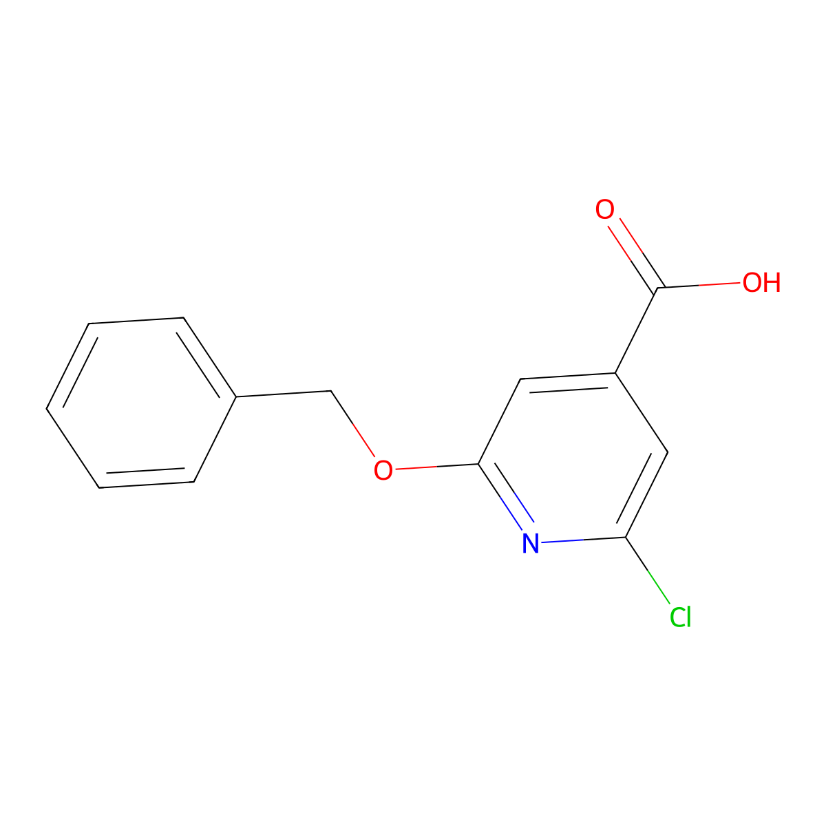 2-Chloro-6-benzyloxypyridine-4-carboxylic acid molecular structure, CAS 182483-63-2