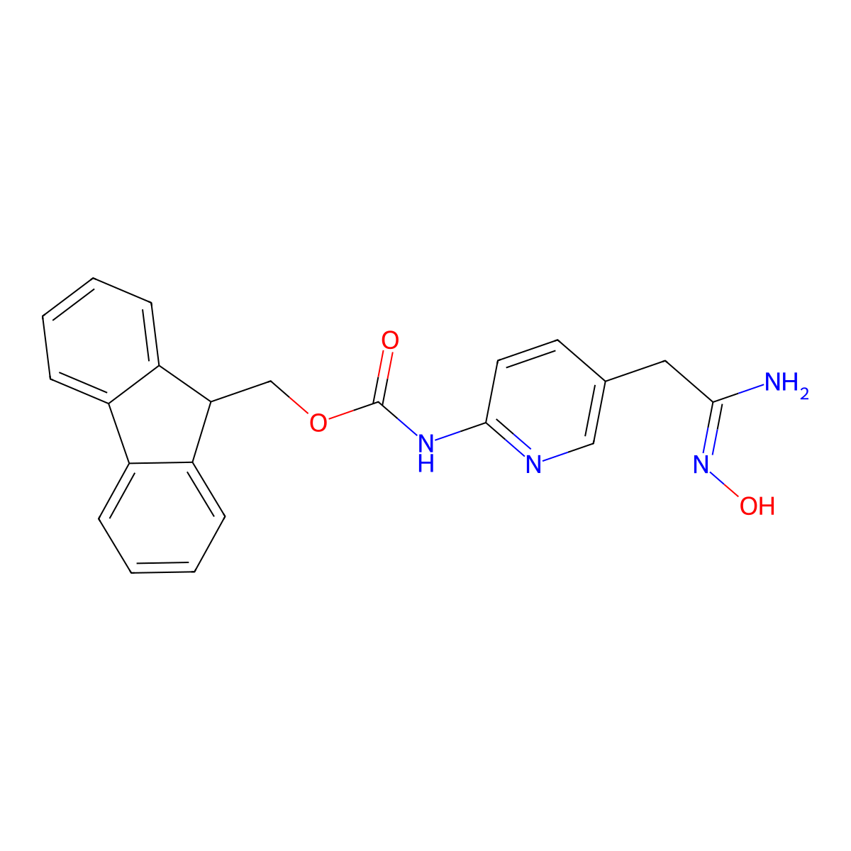 2-(Fmoc-amino)pyridine-5-acetamidoxime molecular structure, CAS 1824841-27-1