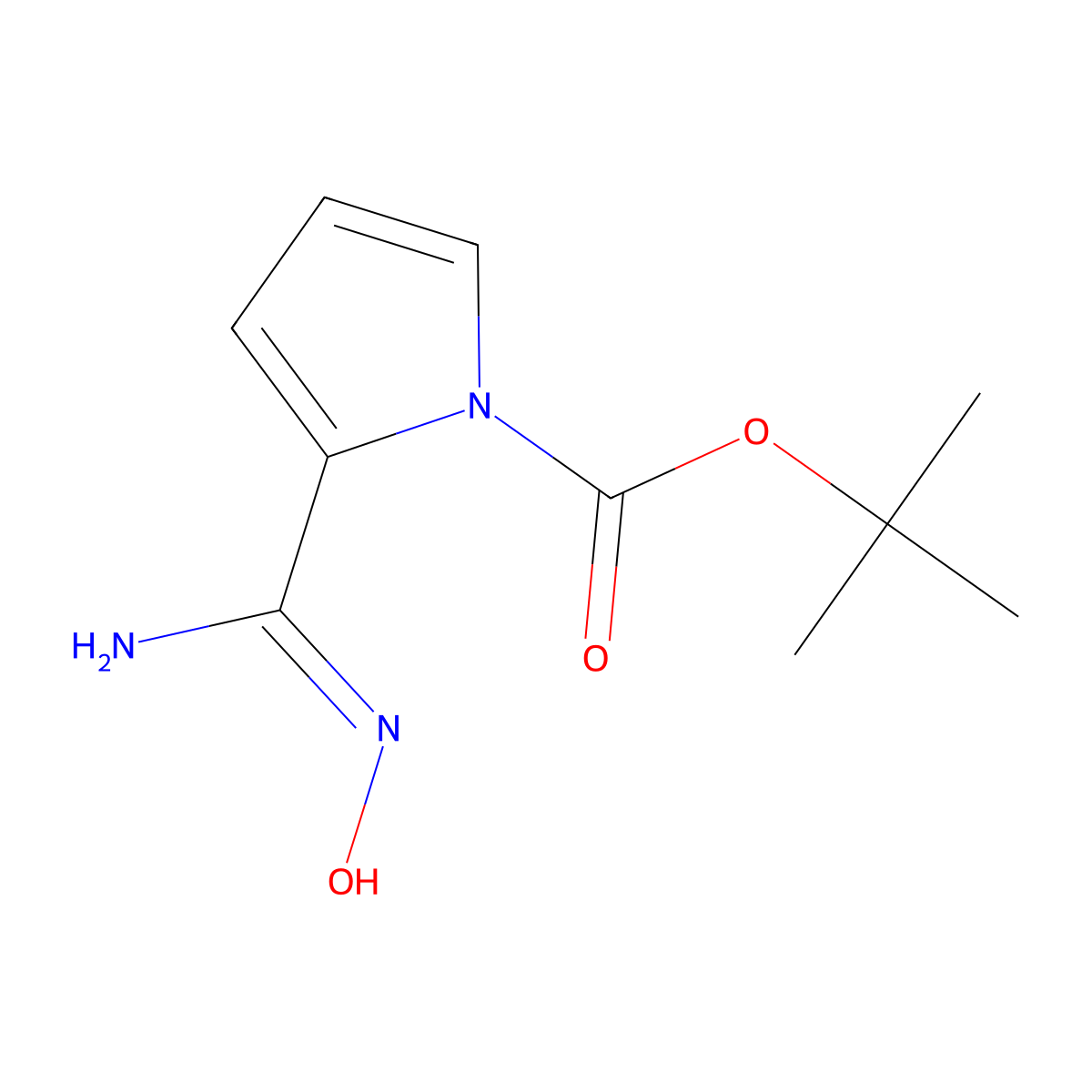 1-Boc-pyrrole-2-carboxamidoxime molecular structure, CAS 1824841-73-7