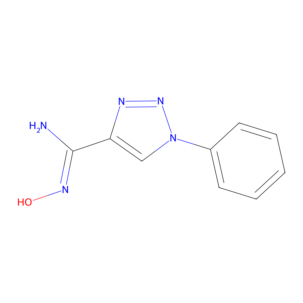 N'-Hydroxy-1-phenyl-1H-1,2,3-triazole-4-carboximidamide molecular structure, CAS 1824861-57-5