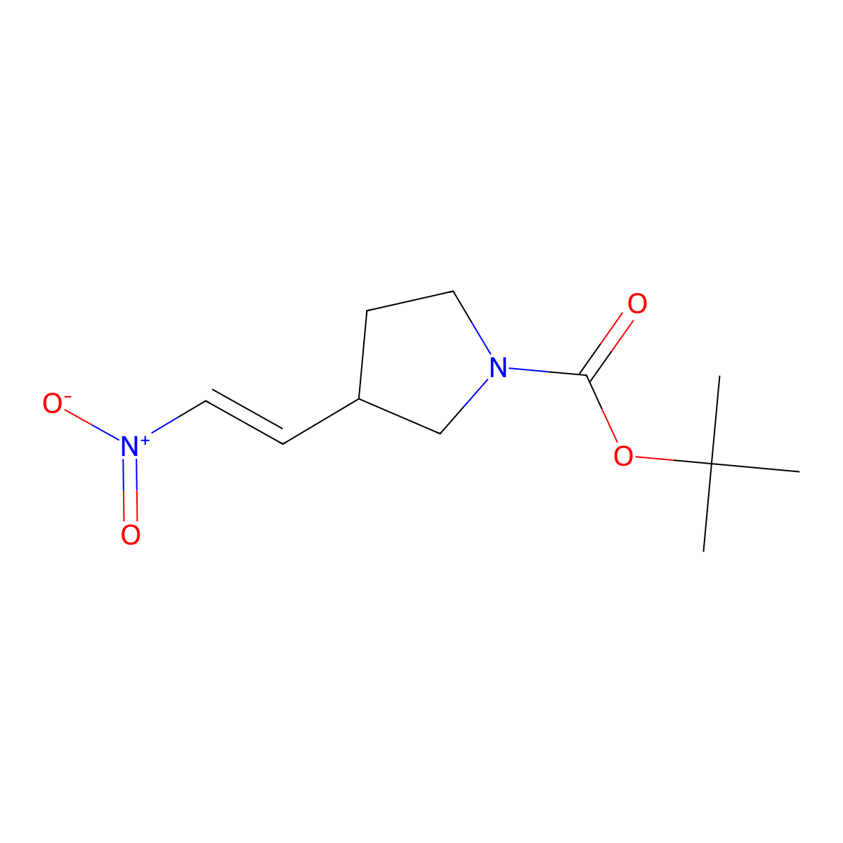 tert-butyl3-[(E)-2-nitroethenyl]pyrrolidine-1-carboxylate molecular structure, CAS 1824861-97-3