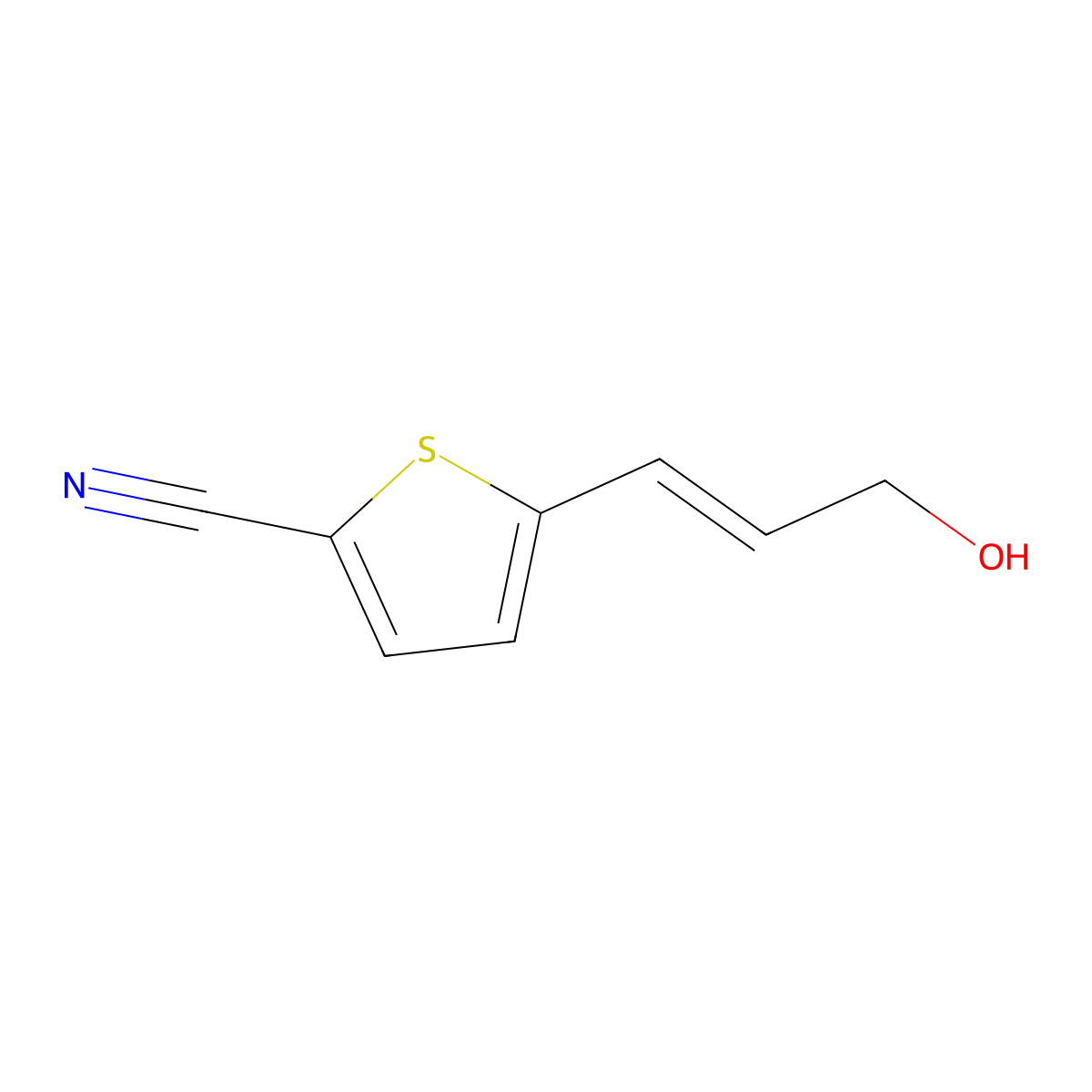 5-(3-Hydroxyprop-1-en-1-yl)thiophene-2-carbonitrile molecular structure, CAS 1824873-94-0