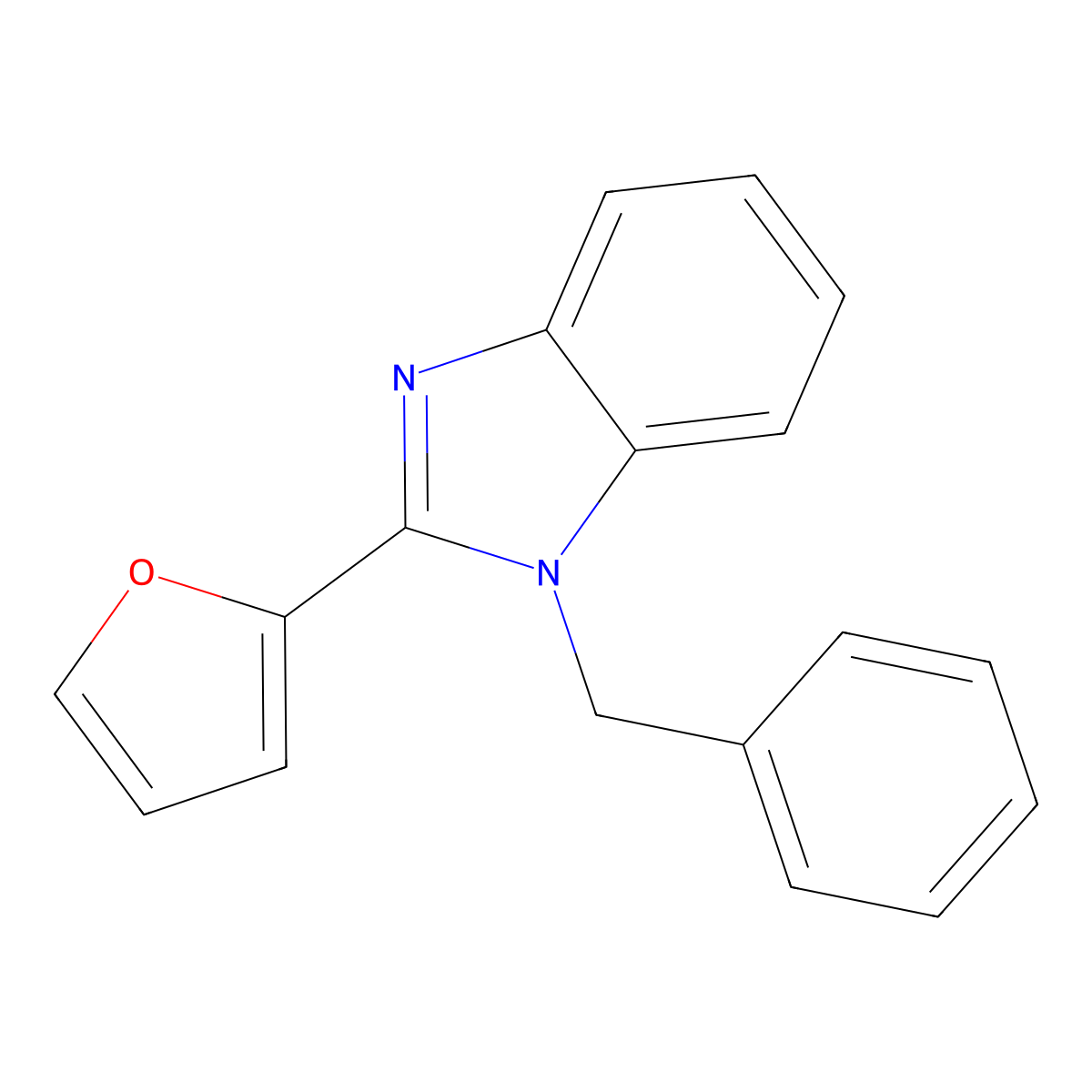 1-Benzyl-2-(furan-2-yl)benzimidazole molecular structure, CAS 18249-70-2