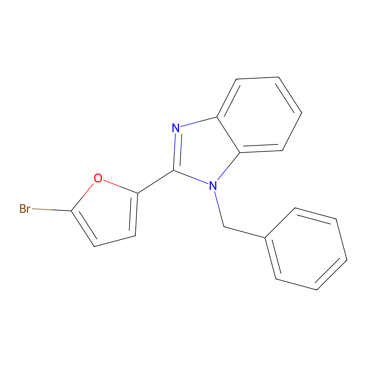 1-Benzyl-2-(5-bromofuran-2-yl)benzimidazole molecular structure, CAS 18249-72-4