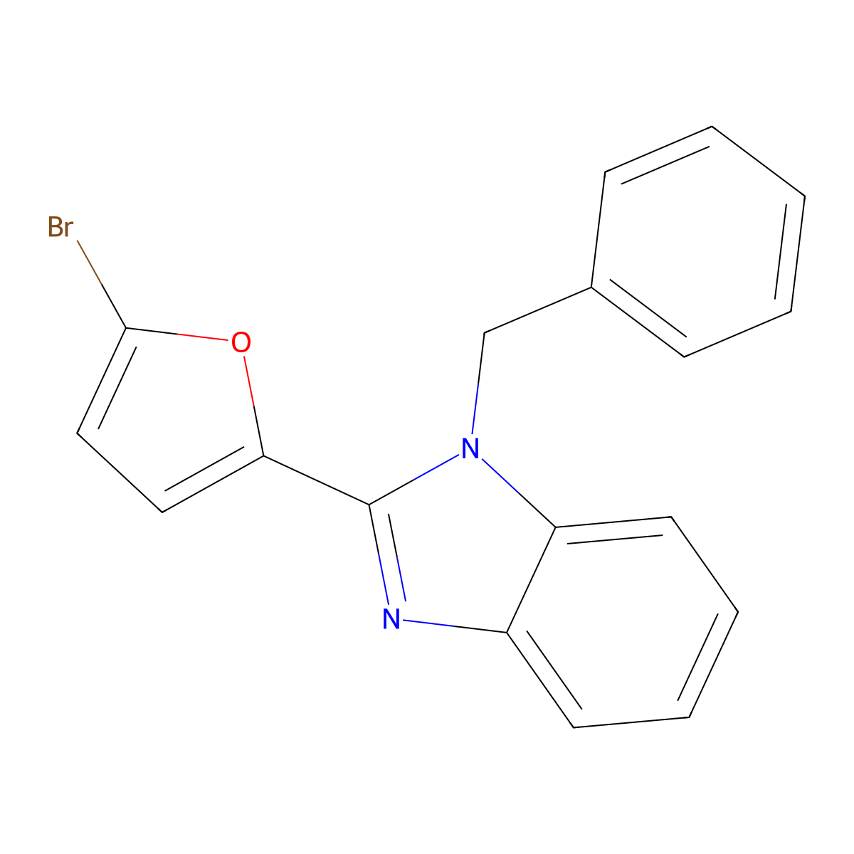 1-Benzyl-2-(5-bromofuran-2-yl)benzimidazole molecular structure, CAS 18249-72-4