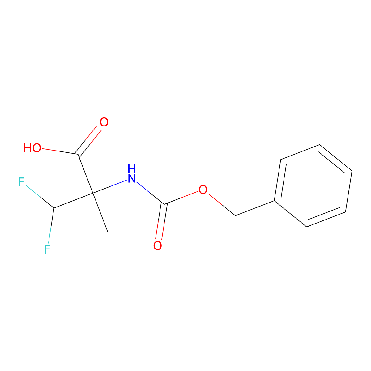 2-{[(Benzyloxy)carbonyl]amino}-3,3-difluoro-2-methylpropanoic acid molecular structure, CAS 182493-36-3