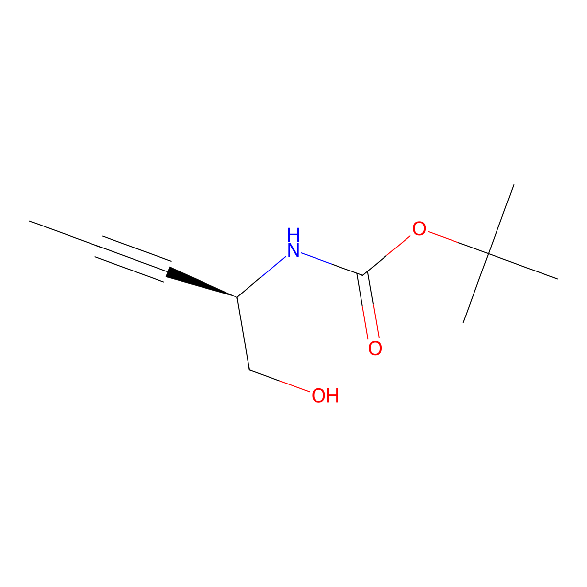 (R)-2-(Boc-amino)-3-pentyn-1-ol molecular structure, CAS 182495-17-6