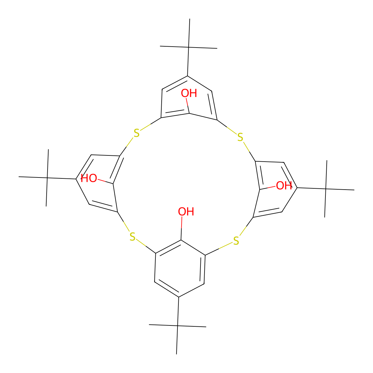 4-tert-Butylthiacalix(4)arene molecular structure, CAS 182496-55-5