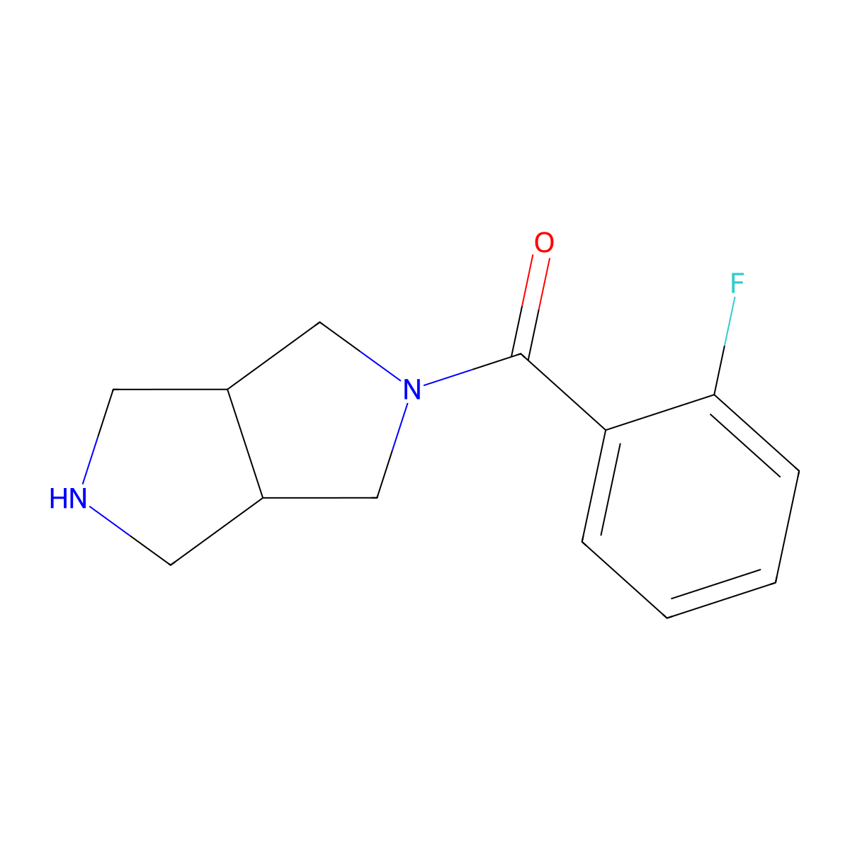 (3AR,6aS)-2-(2-fluorobenzoyl)-octahydropyrrolo[3,4-c]pyrrole molecular structure, CAS 1824961-55-8