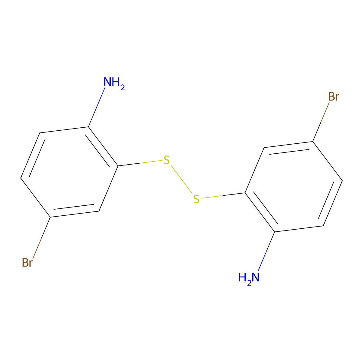 2,2'-Disulfanediylbis(4-bromoaniline) molecular structure, CAS 182499-80-5