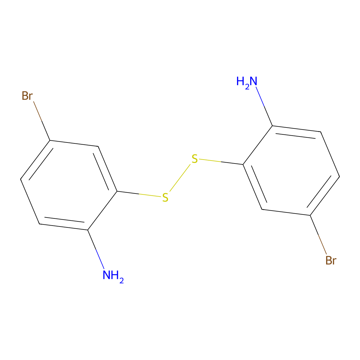 2,2'-Disulfanediylbis(4-bromoaniline) molecular structure, CAS 182499-80-5