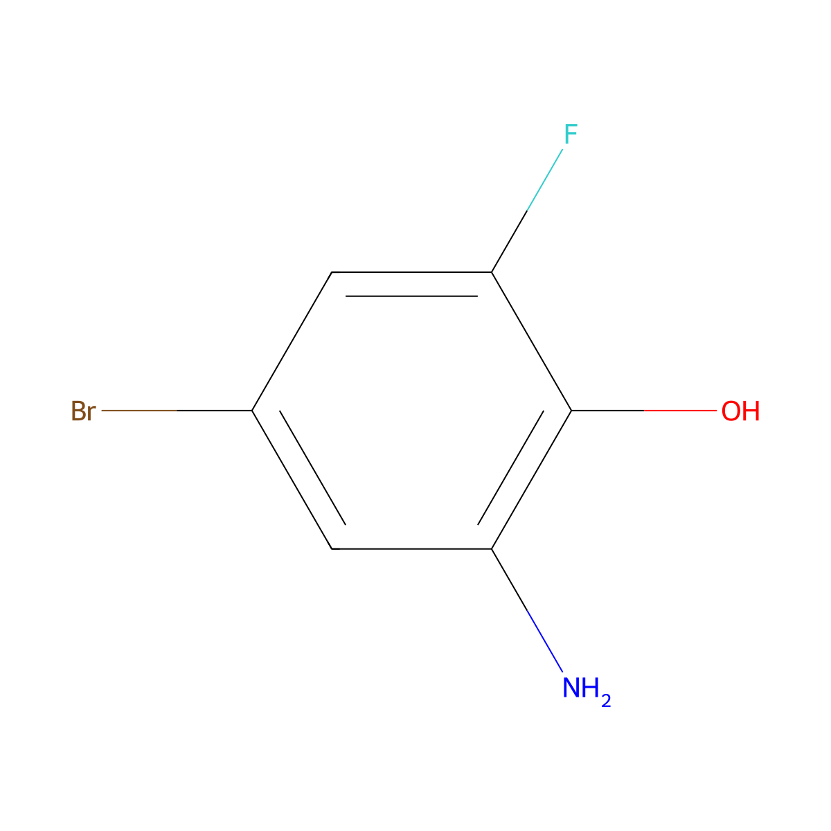 2-Amino-4-bromo-6-fluorophenol molecular structure, CAS 182499-89-4