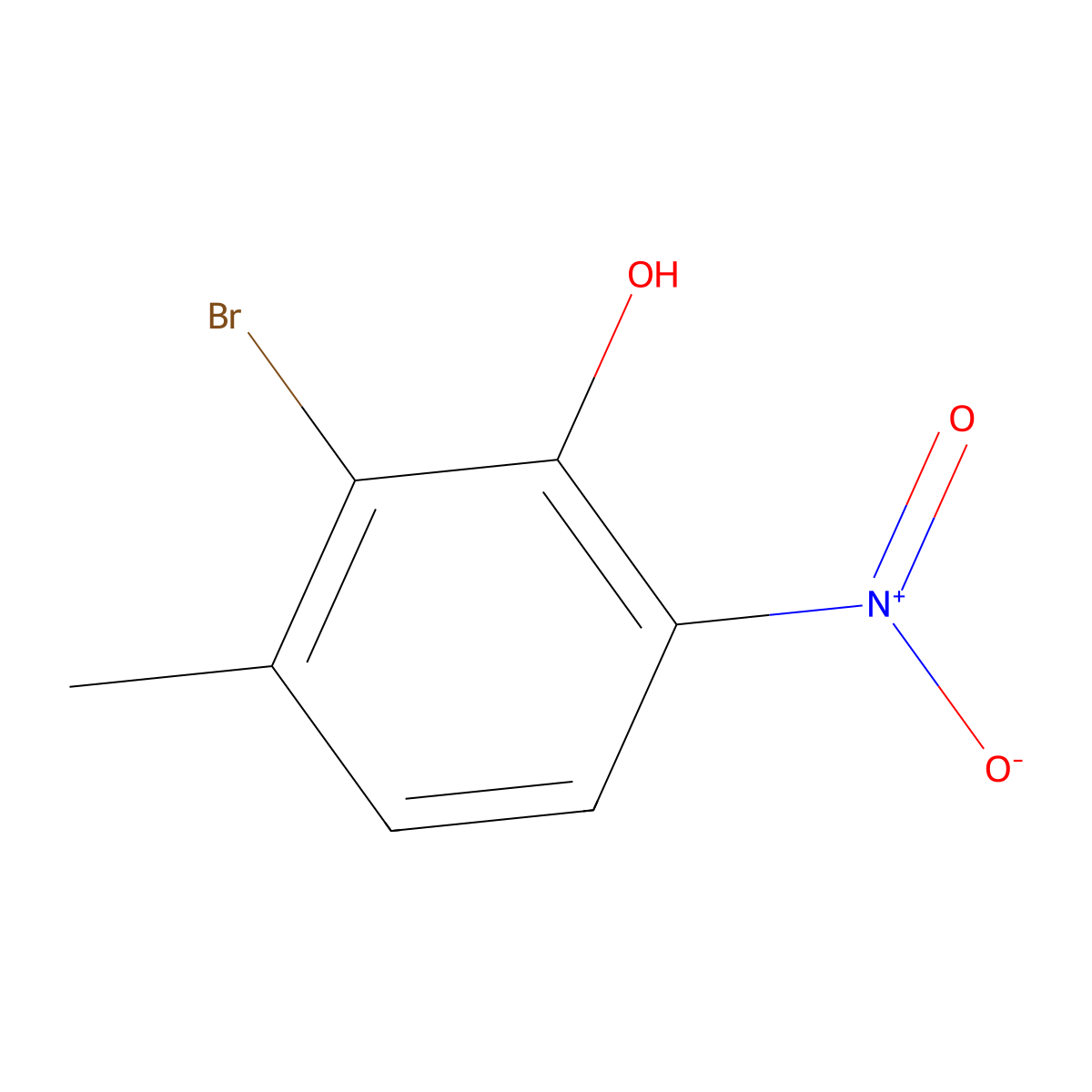 2-Bromo-3-methyl-6-nitrophenol molecular structure, CAS 182499-91-8