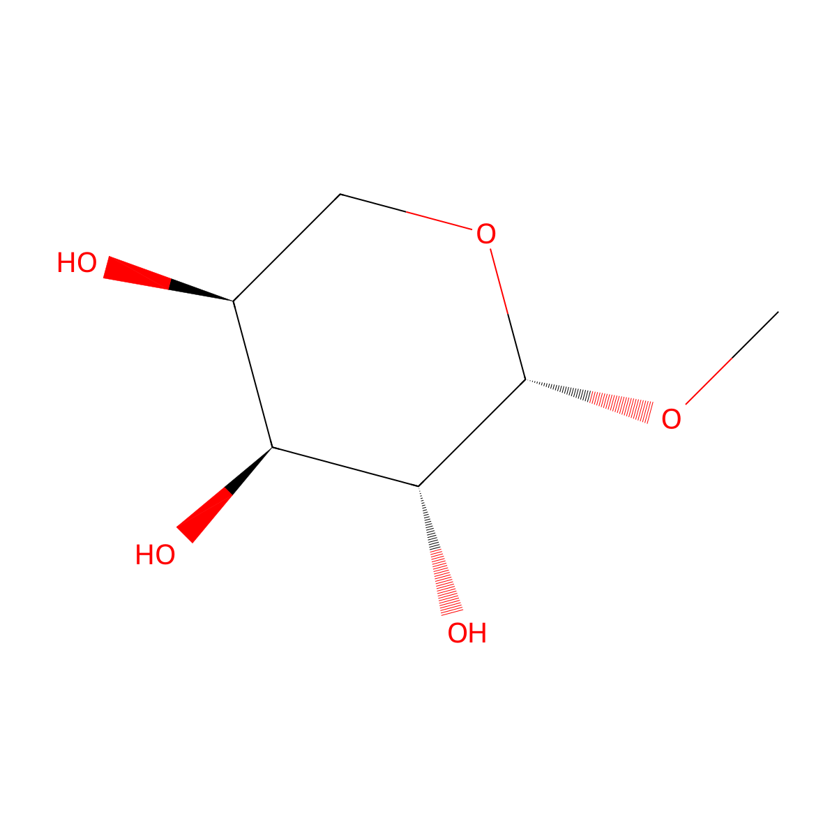 Methyl beta-L-arabinopyranoside molecular structure, CAS 1825-00-9