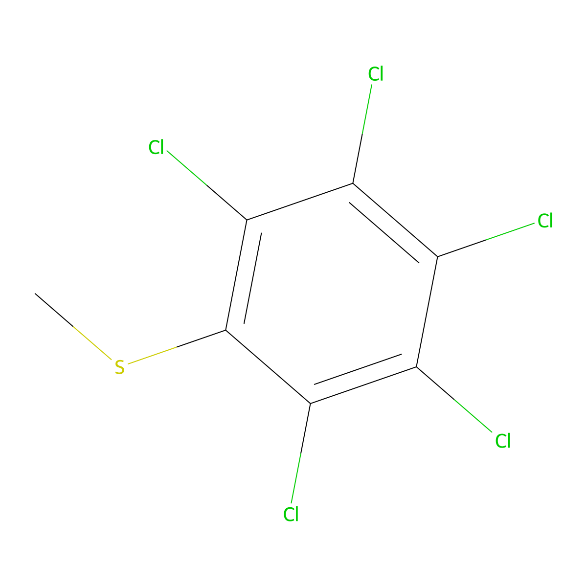 Pentachlorothioanisole molecular structure, CAS 1825-19-0