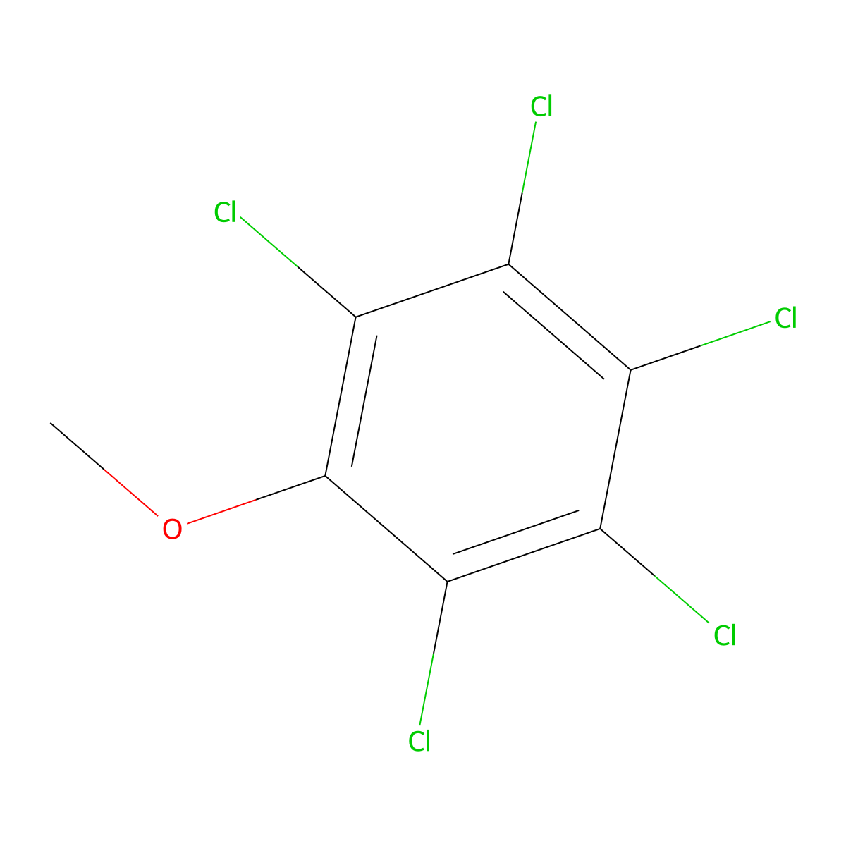 Pentachloroanisole molecular structure, CAS 1825-21-4