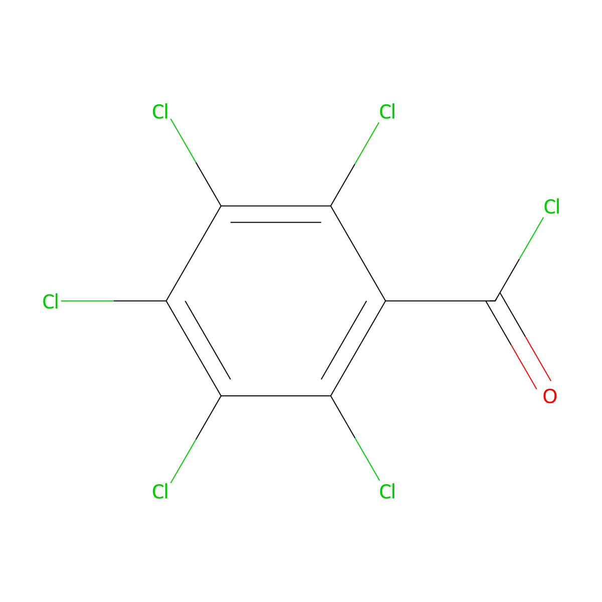 Pentachlorobenzoyl chloride molecular structure, CAS 1825-23-6