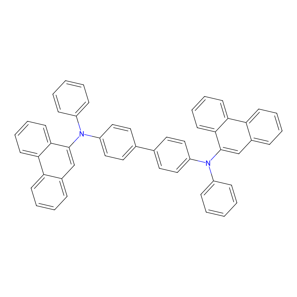 N~4~,N~4'~-Di(phenanthren-9-yl)-N~4~,N~4'~-diphenyl(1,1'-biphenyl)-4,4'-diamine molecular structure, CAS 182507-83-1