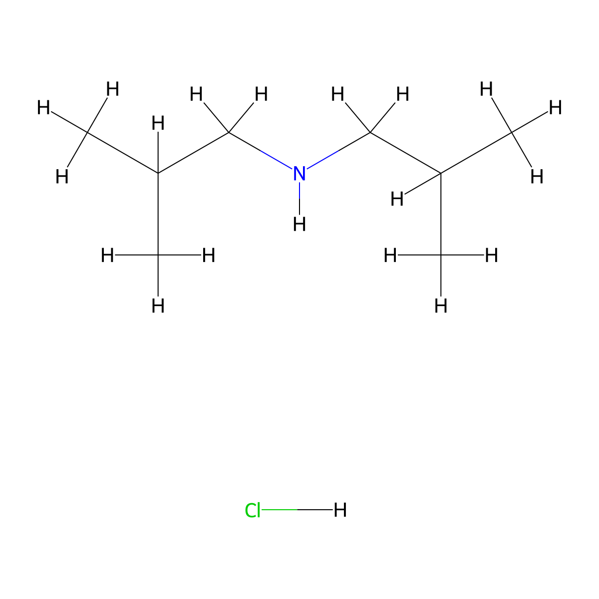 Diisobutylamine Hydrochloride molecular structure, CAS 18251-82-6