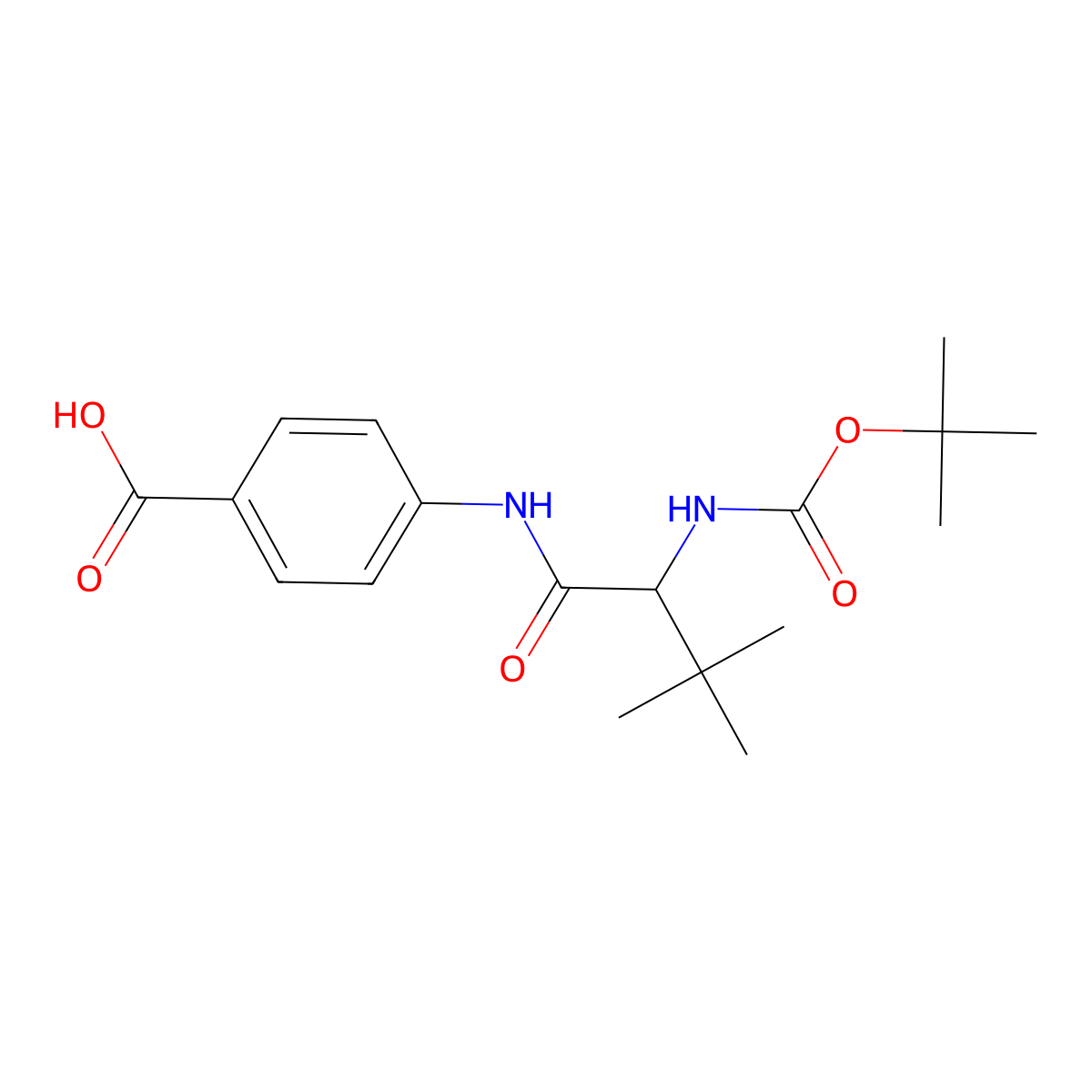 4-[(2S)-2-{[(tert-butoxy)carbonyl]amino}-3,3-dimethylbutanamido]benzoic acid molecular structure, CAS 1825161-34-9