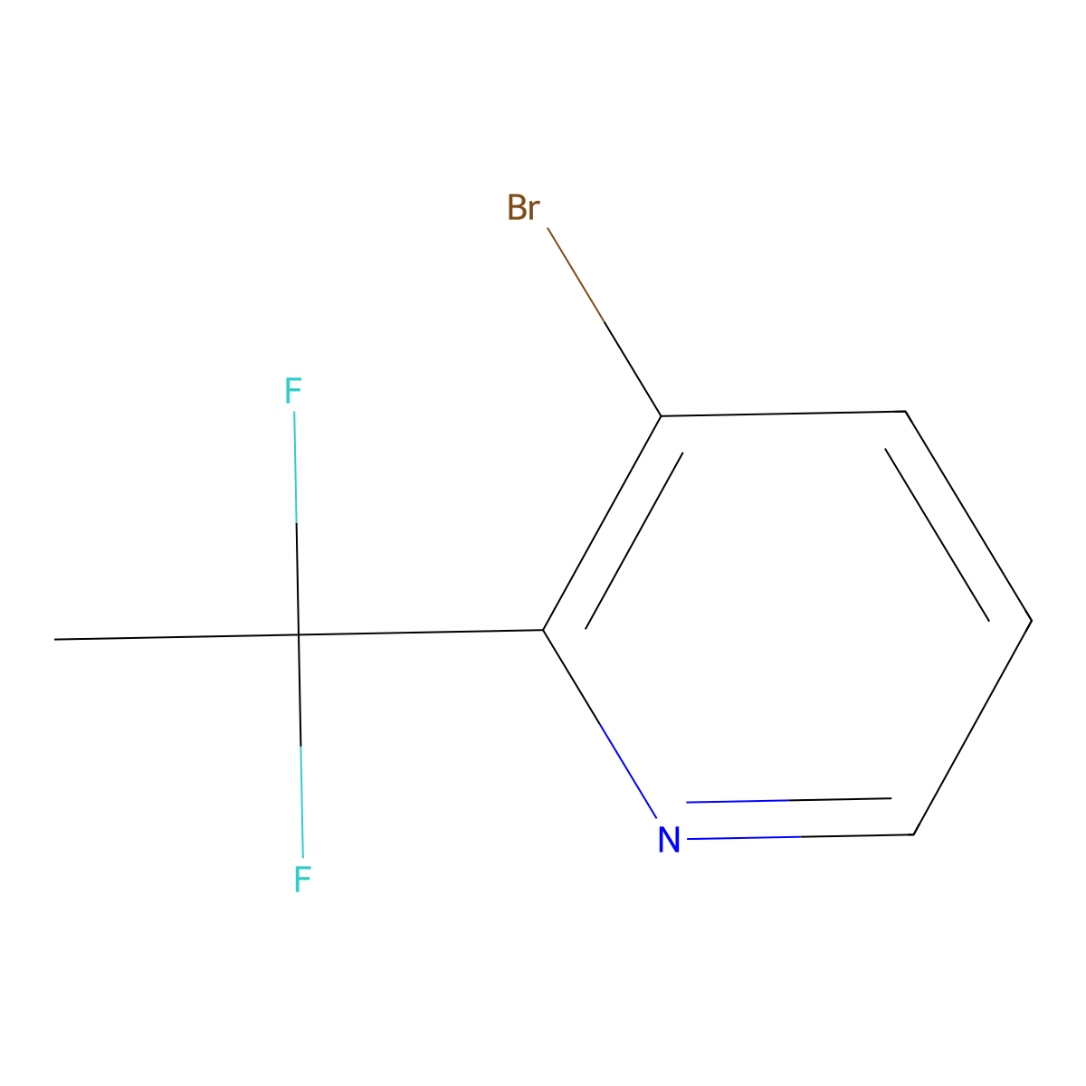 3-Bromo-2-(1,1-difluoroethyl)pyridine molecular structure, CAS 1825299-11-3