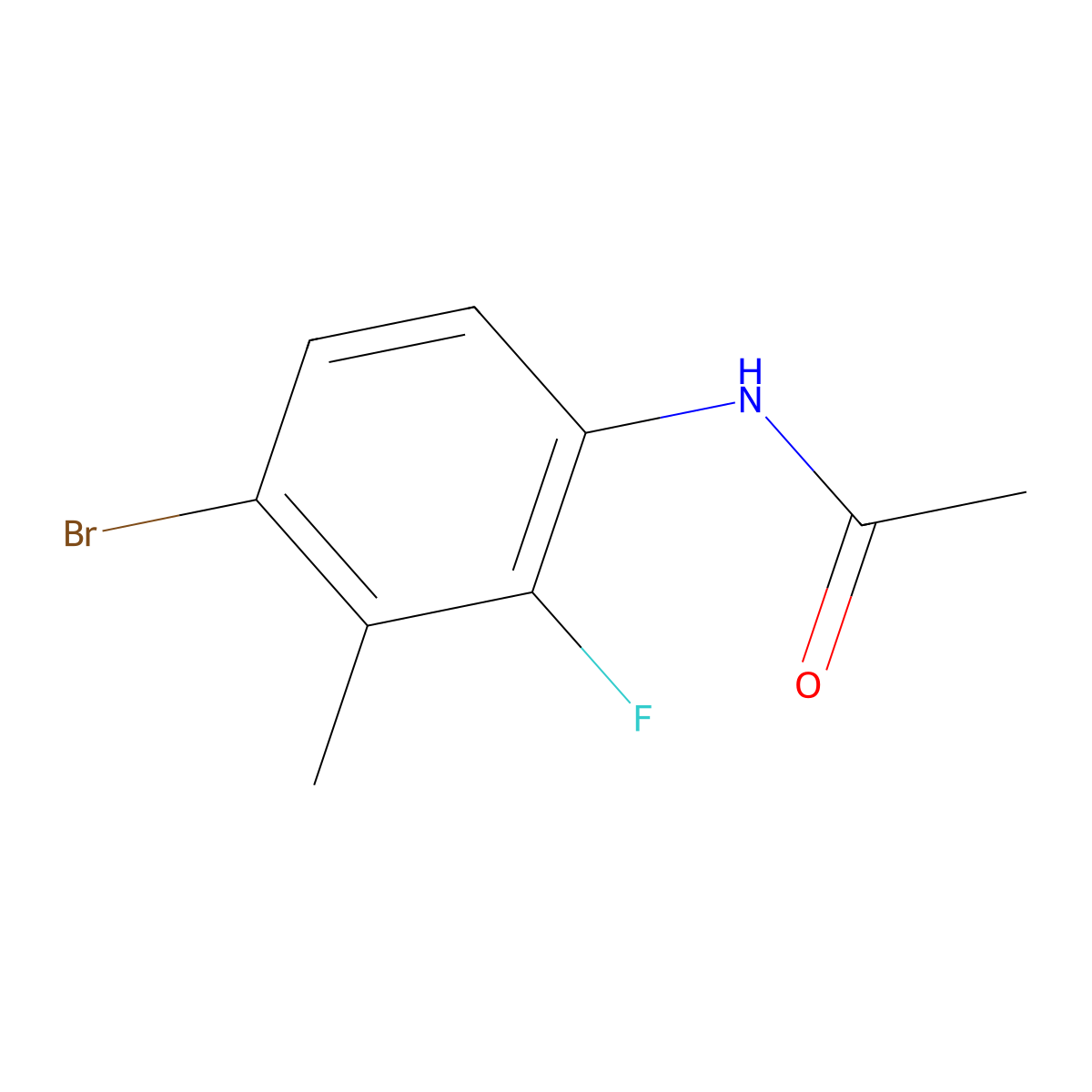 N-(4-bromo-2-fluoro-3-methylphenyl)acetamide molecular structure, CAS 1825359-99-6