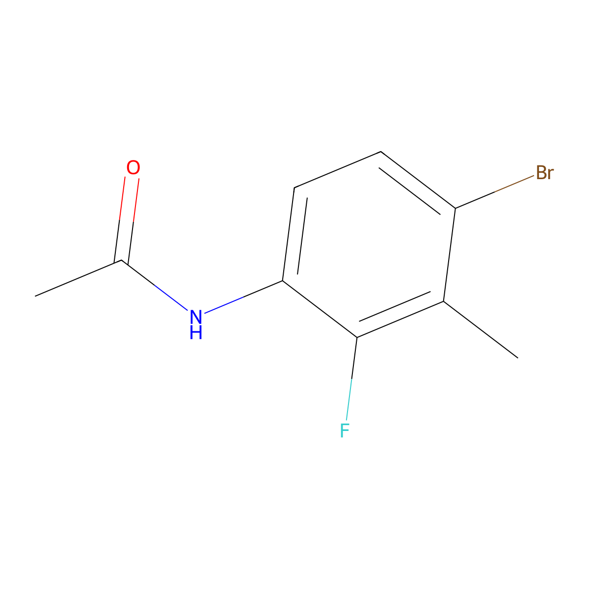 N-(4-bromo-2-fluoro-3-methylphenyl)acetamide molecular structure, CAS 1825359-99-6