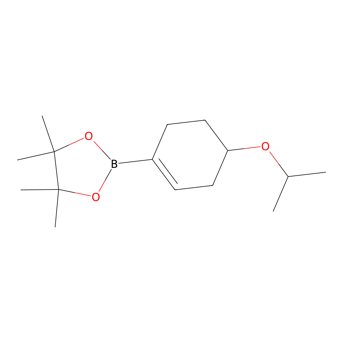 4,4,5,5-Tetramethyl-2-[4-(propan-2-yloxy)cyclohex-1-en-1-yl]-1,3,2-dioxaborolane molecular structure, CAS 1825371-83-2
