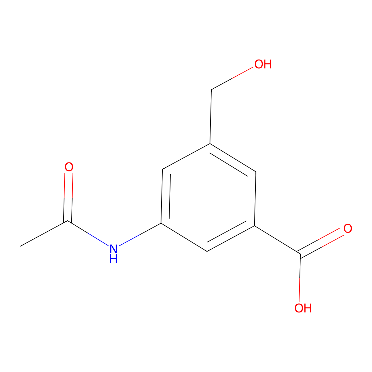 3-Acetamido-5-(hydroxymethyl)benzoic acid molecular structure, CAS 1825373-12-3