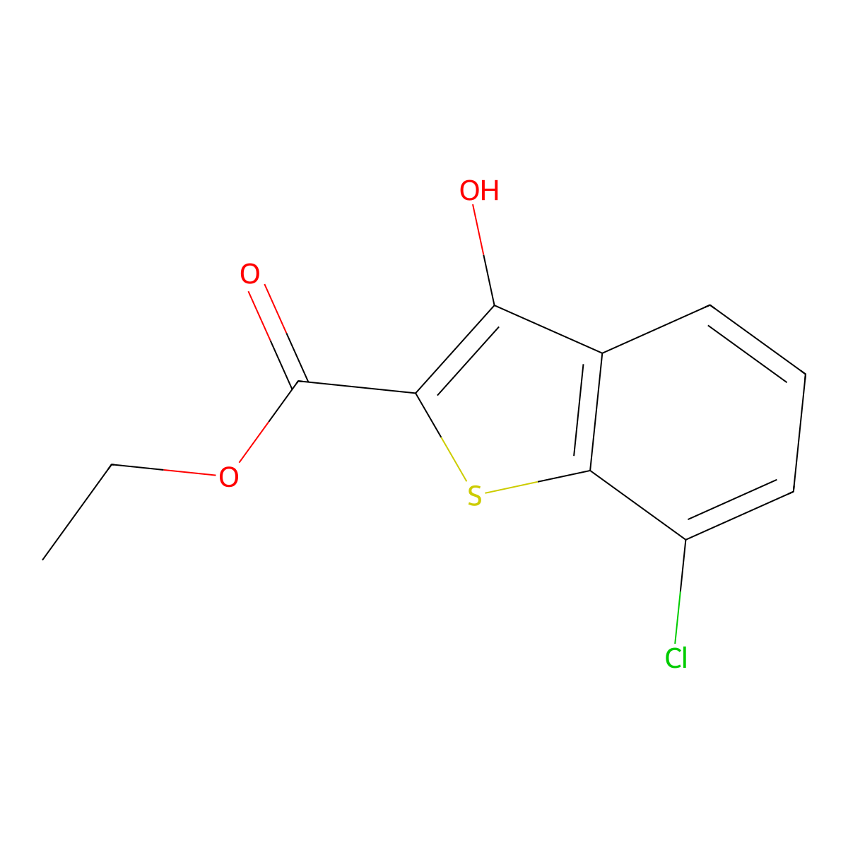 Ethyl 7-chloro-3-hydroxybenzo[b]thiophene-2-carboxylate molecular structure, CAS 1825392-01-5