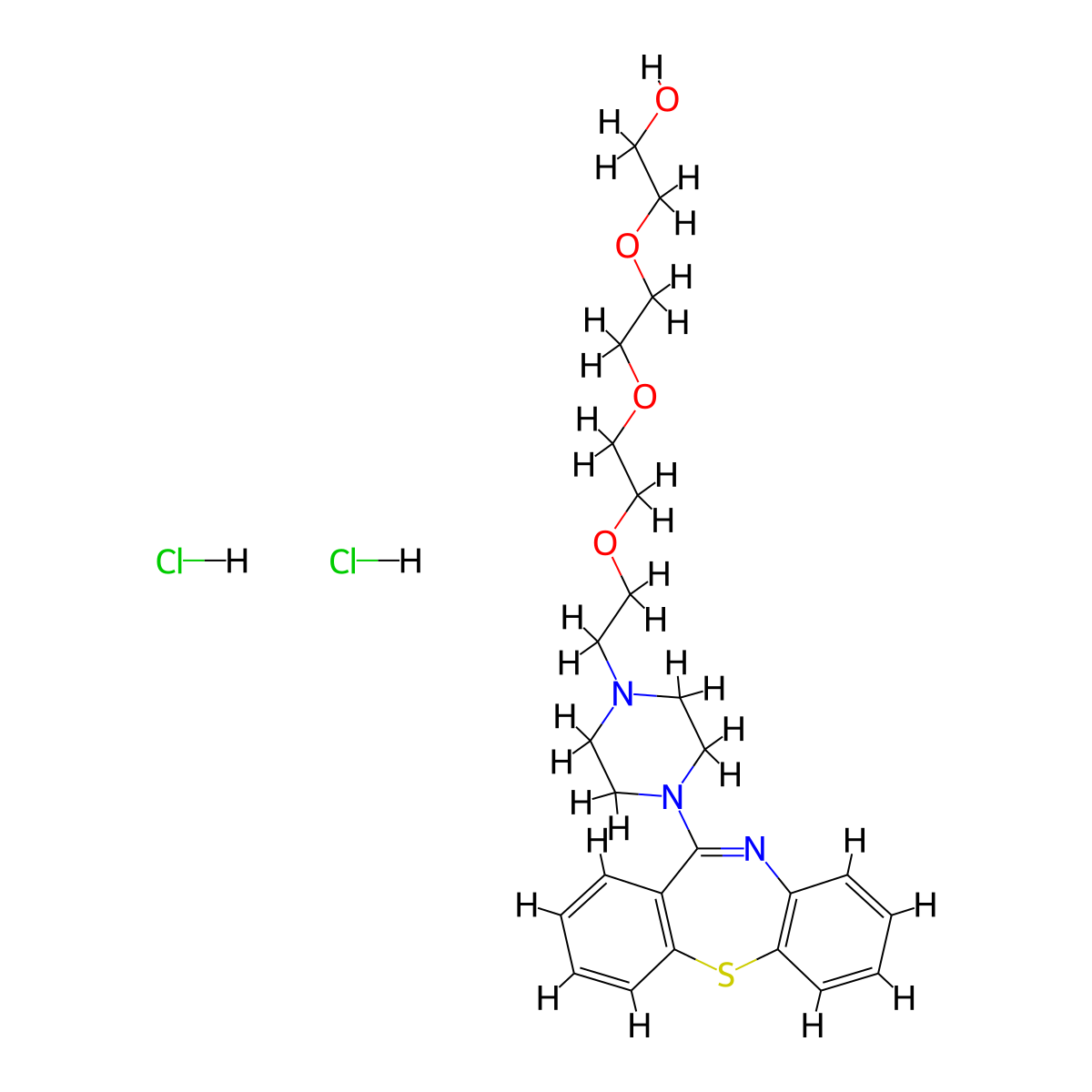 2-(2-(2-(2-(4-(Dibenzo[b,f][1,4]thiazepin-11-yl)piperazin-1-yl)ethoxy)ethoxy)ethoxy)ethanol dihydrochloride molecular structure, CAS 1825392-15-1