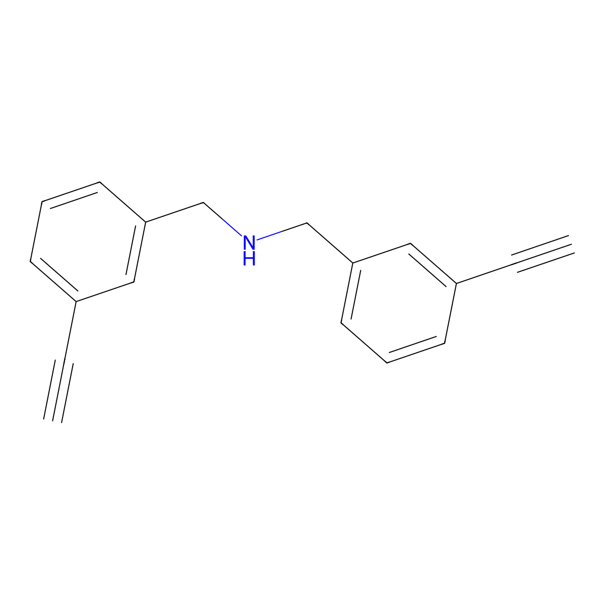 Bis(3-ethynylbenzyl)amine molecular structure, CAS 1825394-89-5