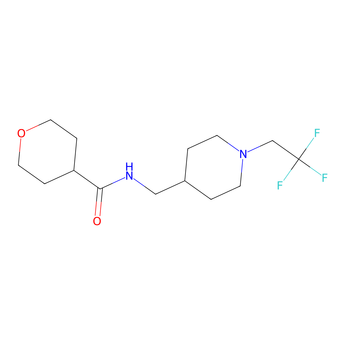 N-{[1-(2,2,2-Trifluoroethyl)piperidin-4-YL]methyl}oxane-4-carboxamide molecular structure, CAS 1825480-02-1