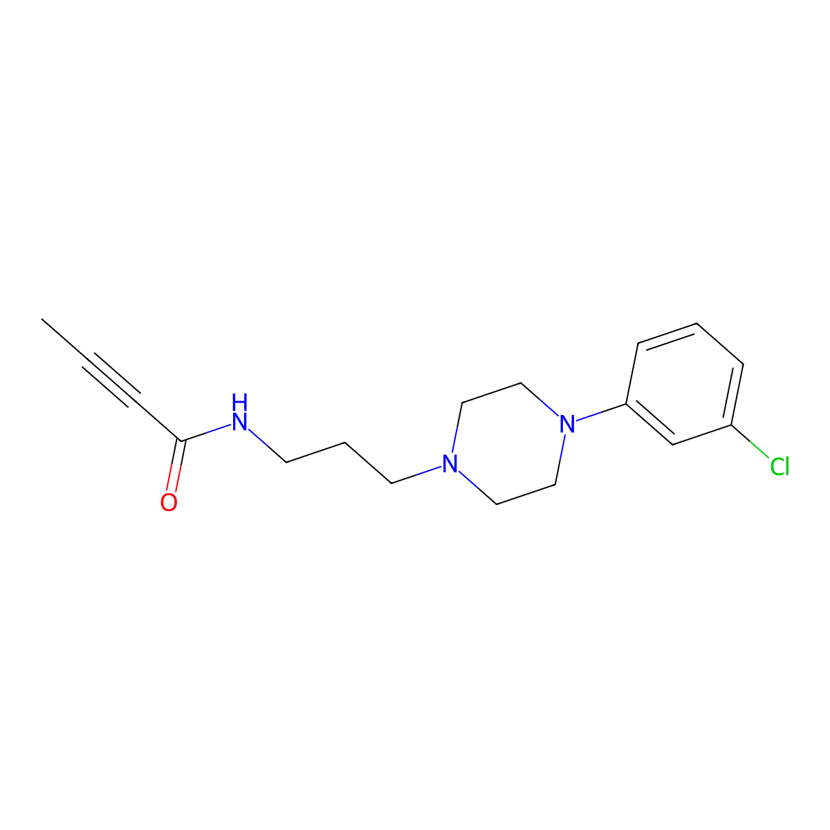 N-{3-[4-(3-Chlorophenyl)piperazino]propyl}-2-butynamide molecular structure, CAS 1825511-29-2
