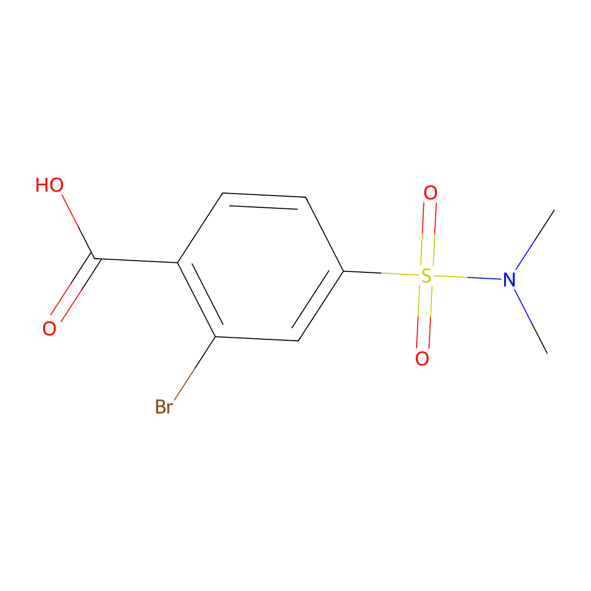 2-Bromo-4-(dimethylsulfamoyl)benzoic acid molecular structure, CAS 1825545-13-8