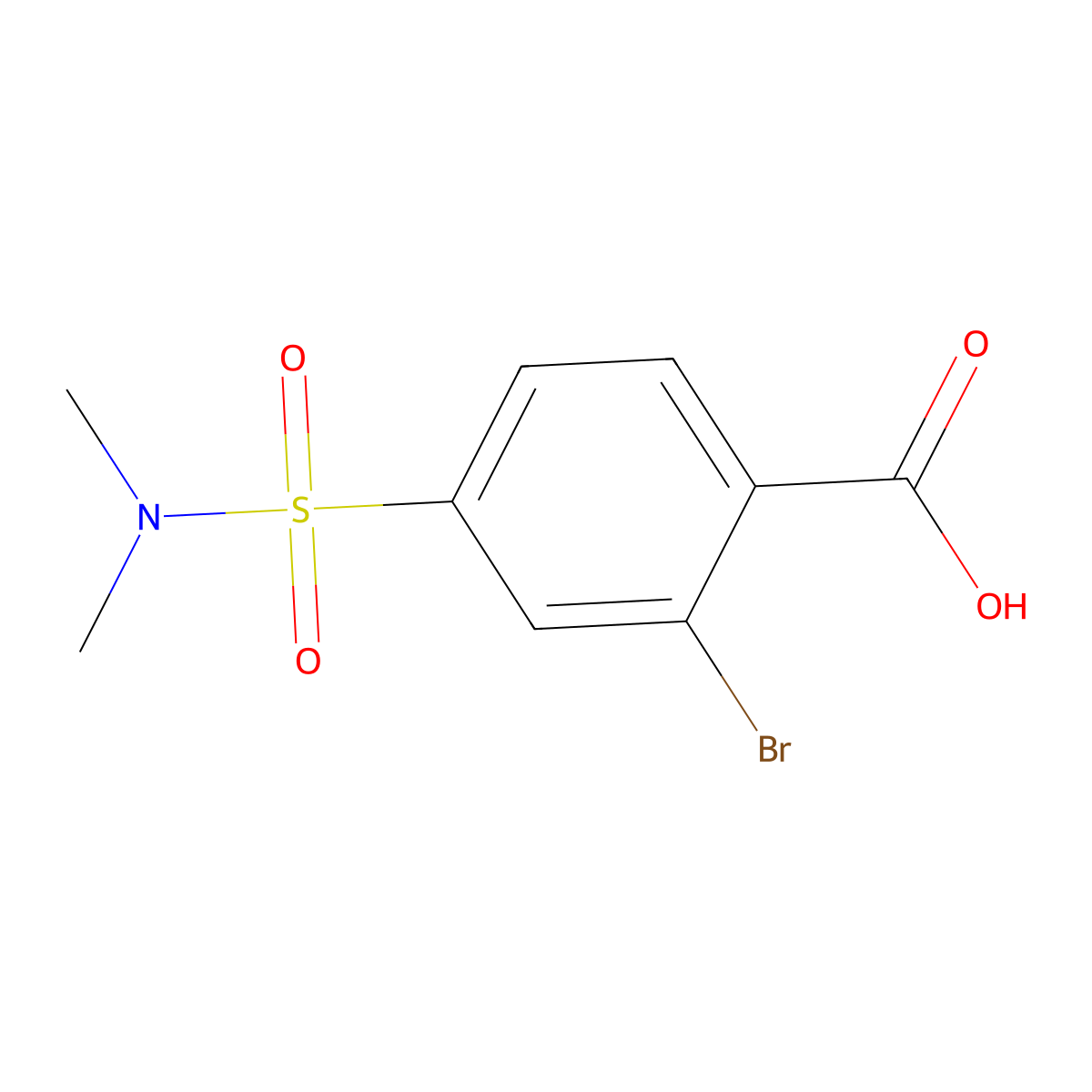 2-Bromo-4-(dimethylsulfamoyl)benzoic acid molecular structure, CAS 1825545-13-8