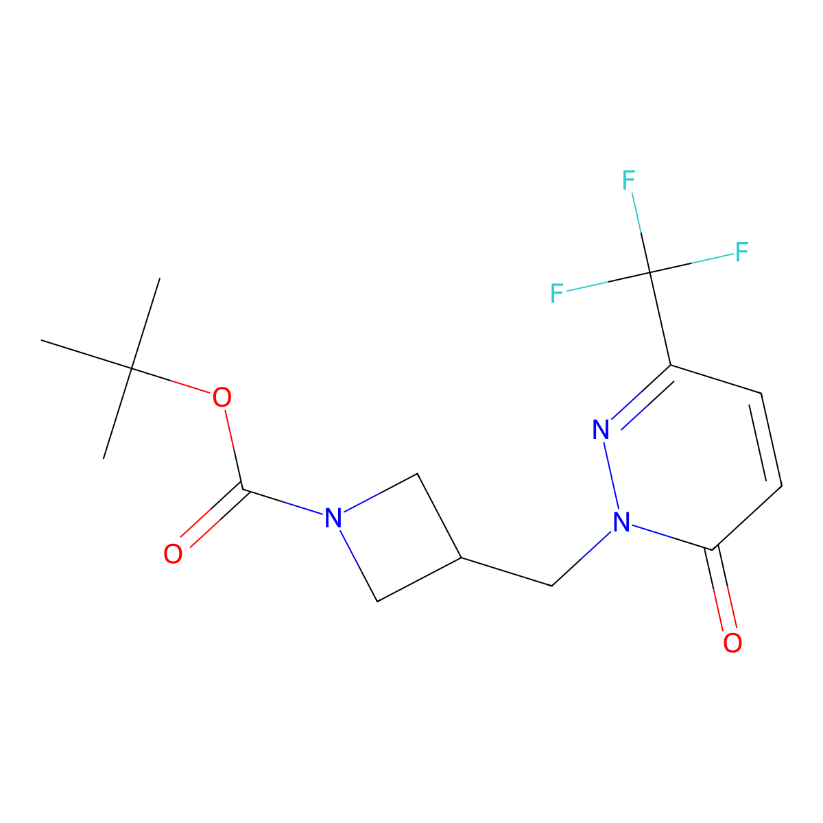 Tert-butyl 3-{[6-oxo-3-(trifluoromethyl)-1,6-dihydropyridazin-1-yl]methyl}azetidine-1-carboxylate molecular structure, CAS 1825566-89-9